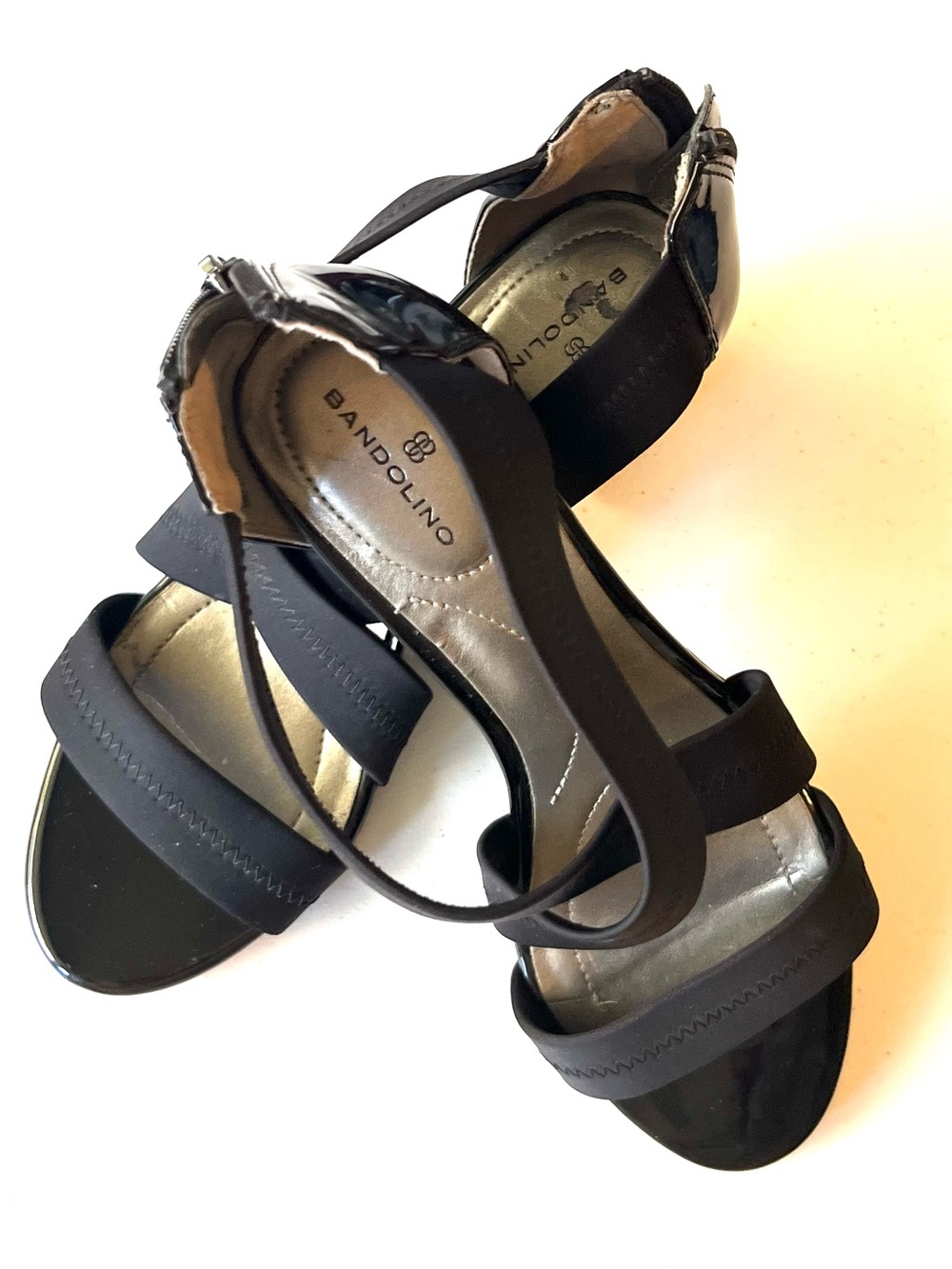 BANDOLINO Sandals - Size 6
2” Heels - Black Patent and Elastic